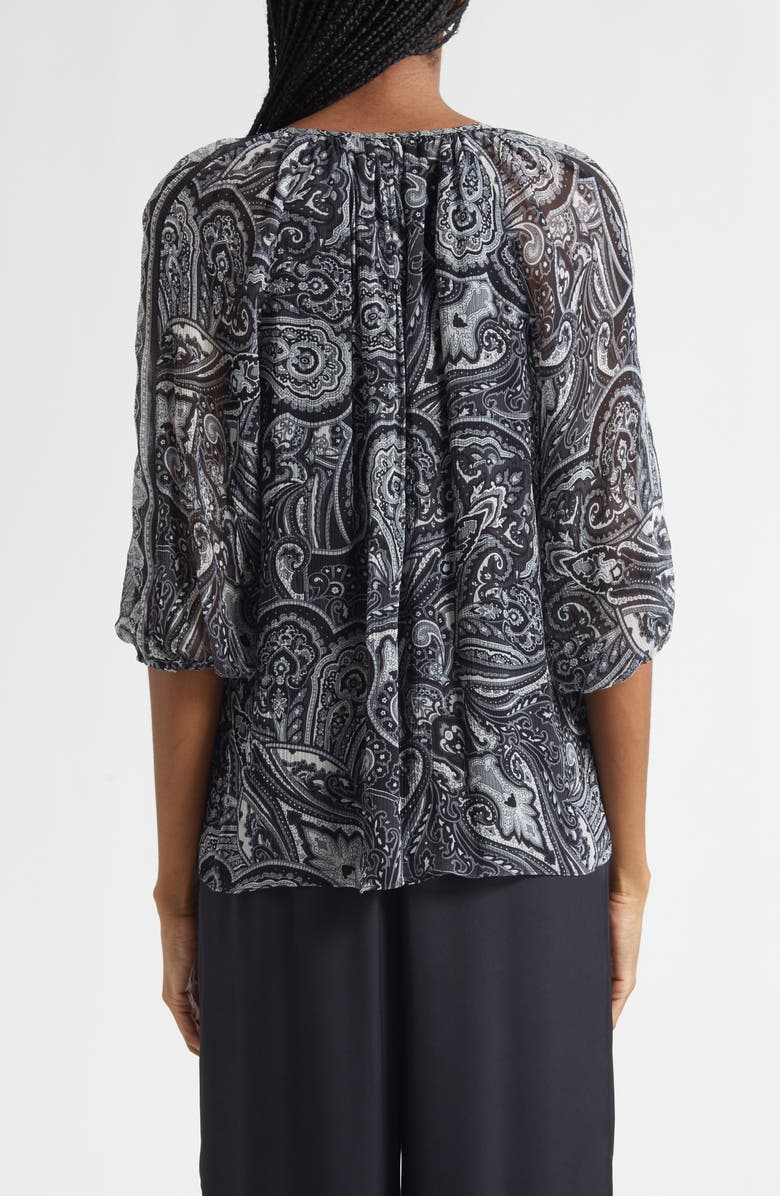 Ramy Brook Selva Paisley Silk Shirt, Alternate, color, Black Paisley