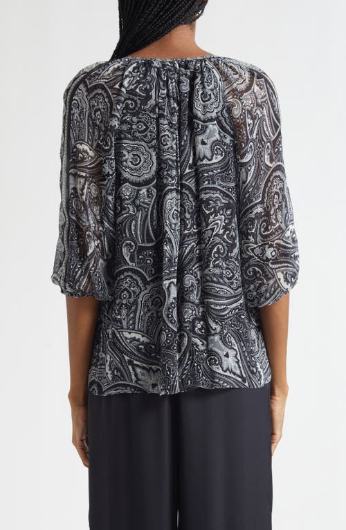 Ramy Brook Selva Paisley Silk Shirt In Black