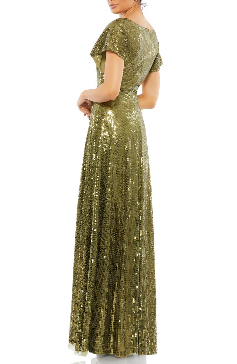 Mac Duggal Sequin Empire Waist A-Line Gown, Alternate, color,