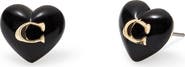 COACH Resin Heart Stud Earrings