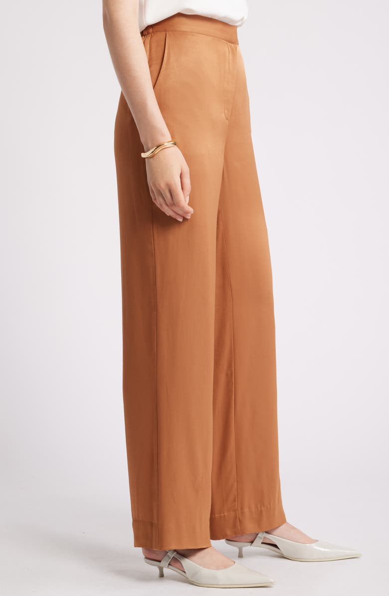 Nordstrom Straight Leg Satin Pants, Alternate, color,