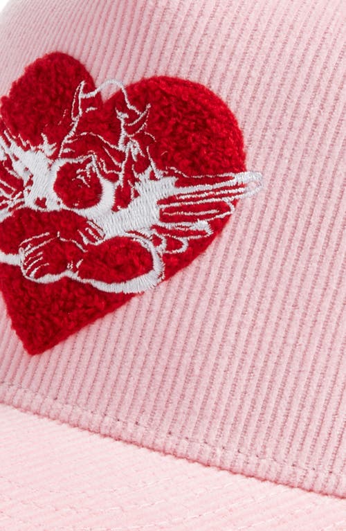 BOYS LIE BOYS LIE PINK YOURS TRULY CORDUROY TRUCKER HAT 