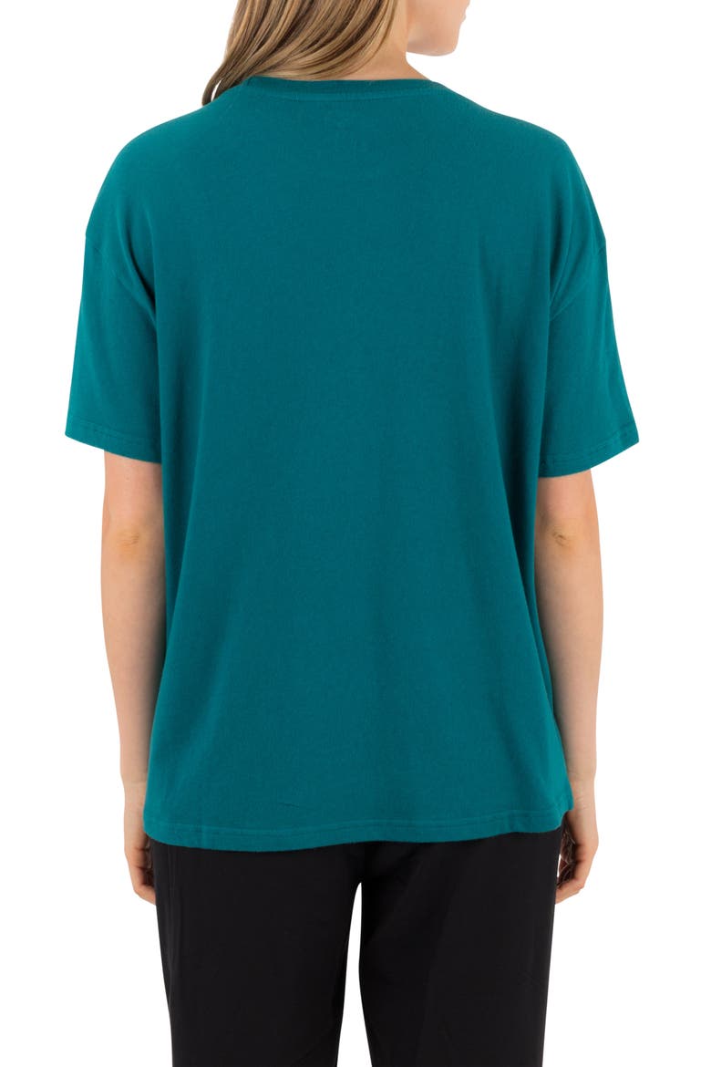 Tropical Travelers Graphic Boyfriend T-Shirt, Alternate, color, DEEP LAKE
