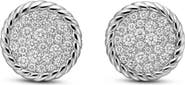 David Yurman Elements® Pavé Plate Diamond Button Stud Earrings