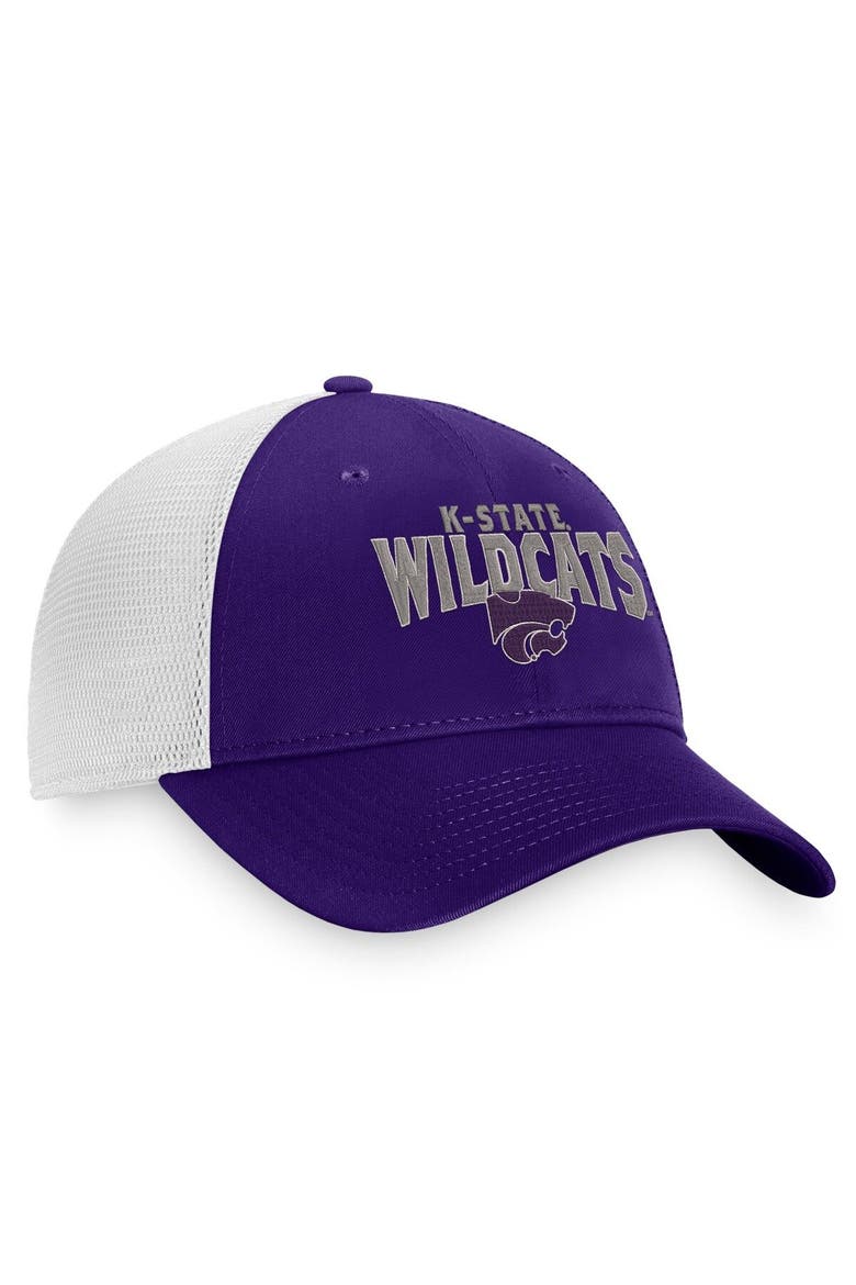 Men's Top of the World Purple/White Kansas State Wildcats Breakout Trucker Snapback Hat, Alternate, color, Purple