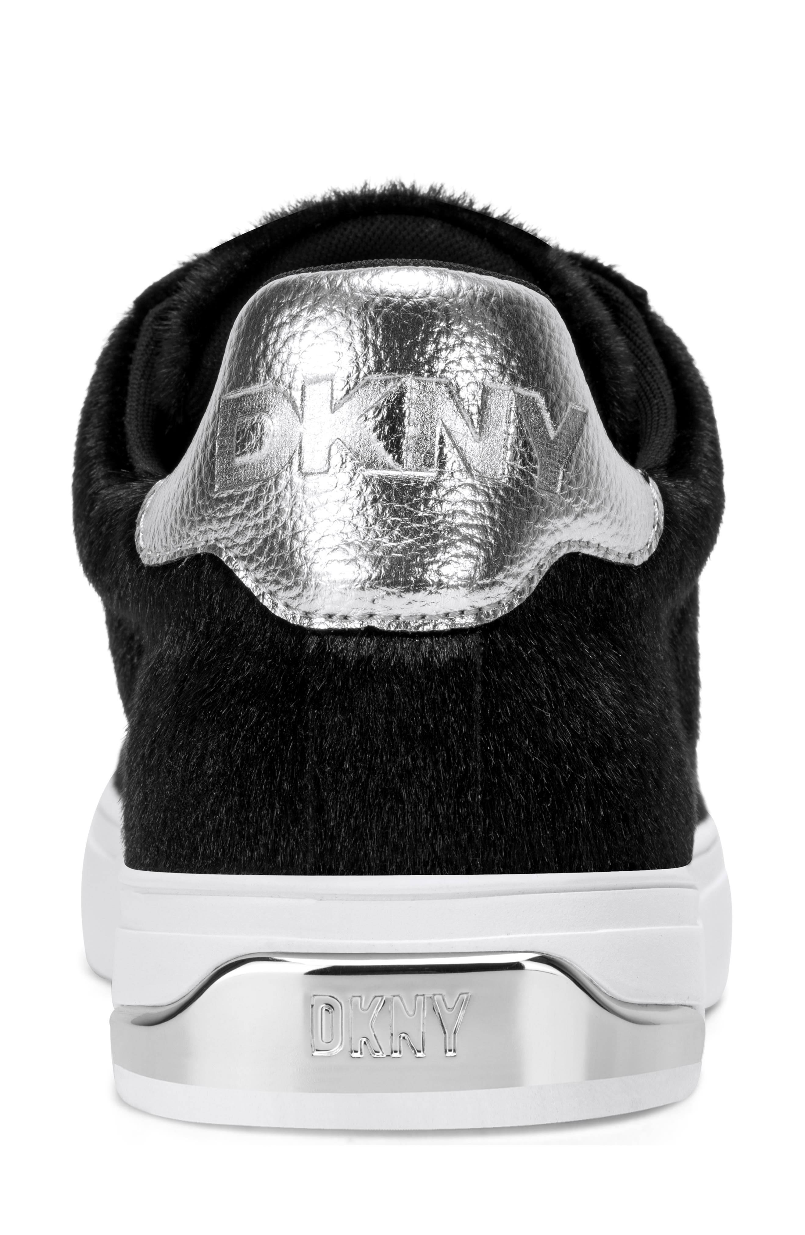 DKNY Abeni Faux Hair Sneaker, Alternate, color, Black/ Silver