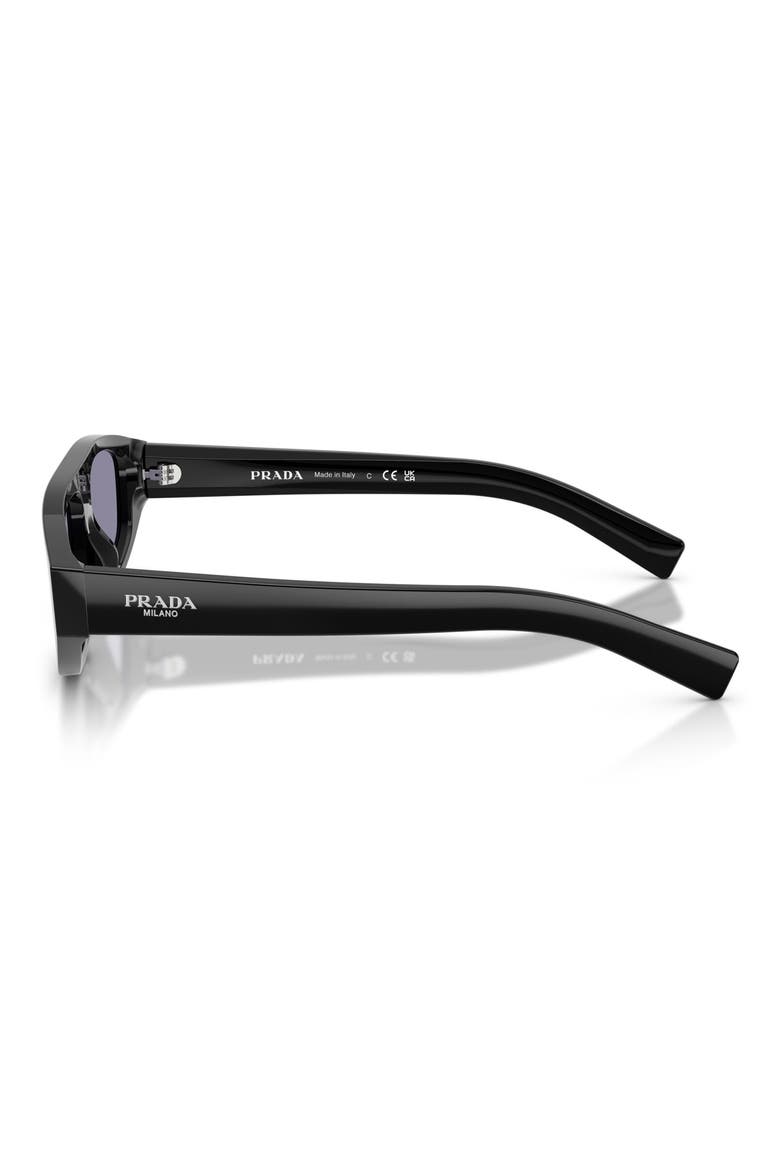 58mm Irregular Sunglasses, Alternate, color, BLACK / VIOLET MIRROR SILVER
