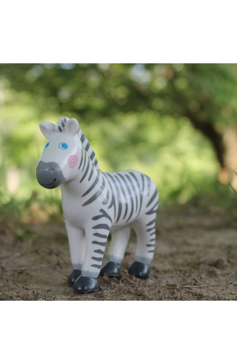 HABA Little Friends Zebra - 4" Chunky Plastic Zoo Animal Toy Figure, Alternate, color, Multi