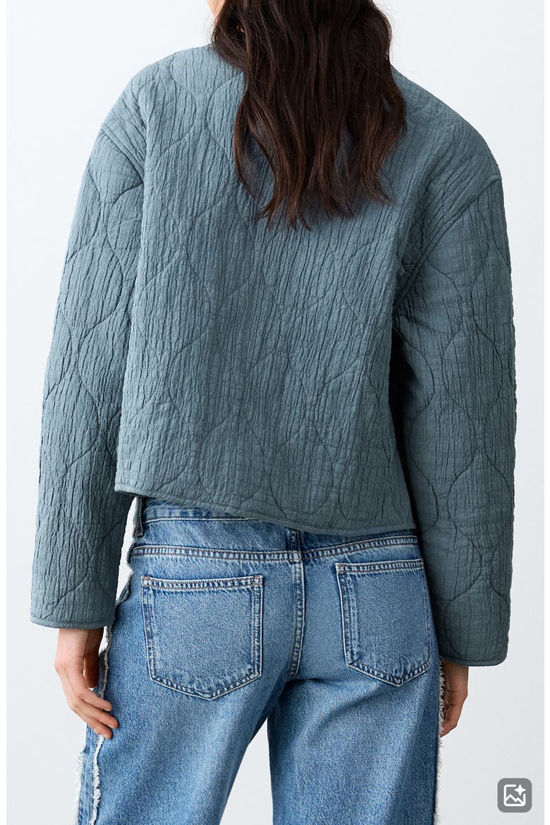 Studded Quilted Jacket, Alternate, color, PETROL BLUE