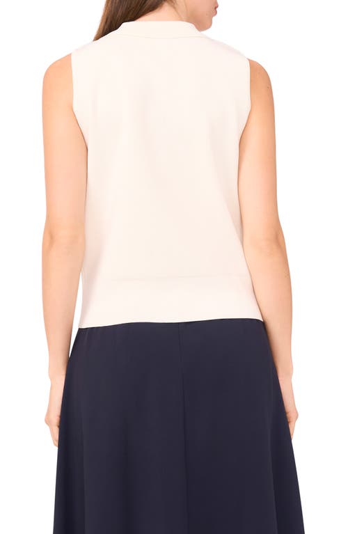 Halogen ® Lapel Collar Sweater Vest In White