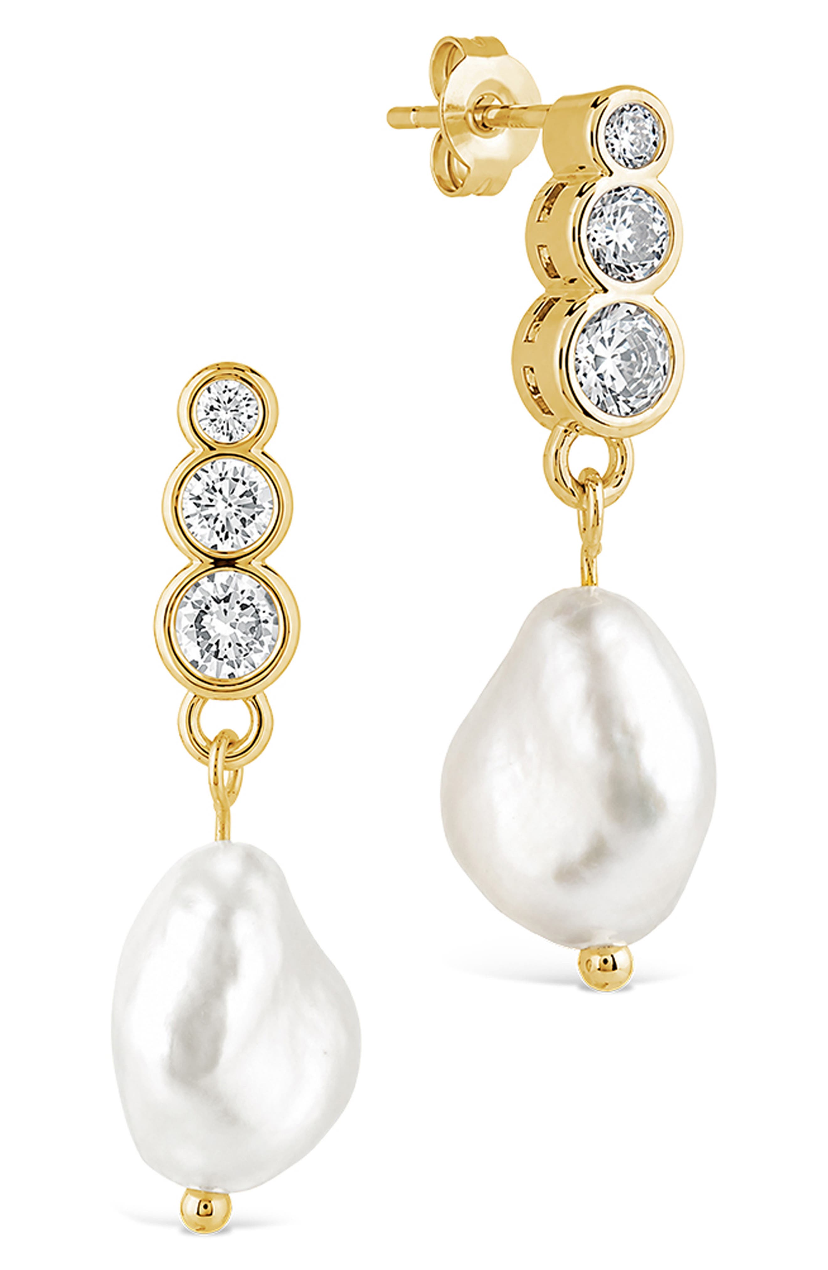 Simulated Pearl Drop Earrings