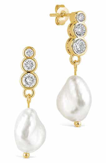 Simulated Pearl Drop Earrings