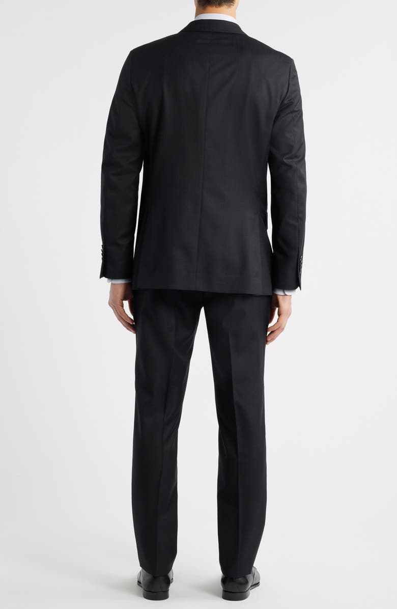 Peter Millar Hartford Classic Fit Black Microcheck Wool Suit, Alternate, color, Black