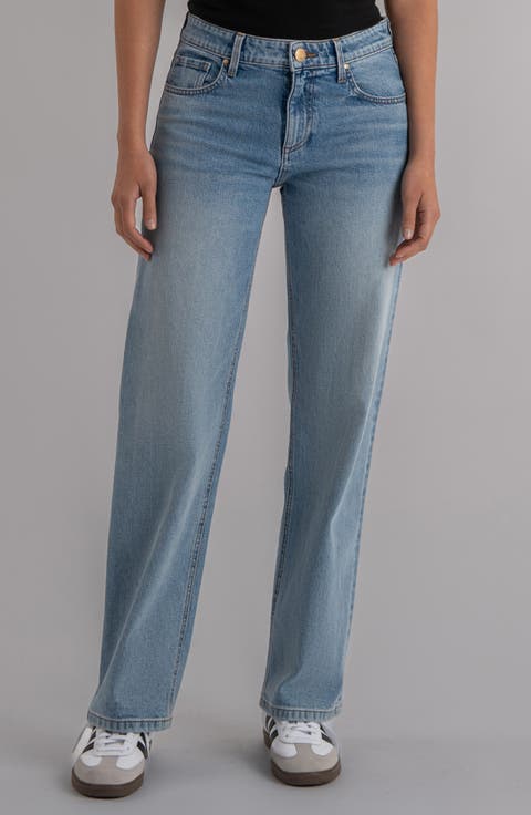 Selena Low Rise Baggy Straight Leg Jeans (Bravery)