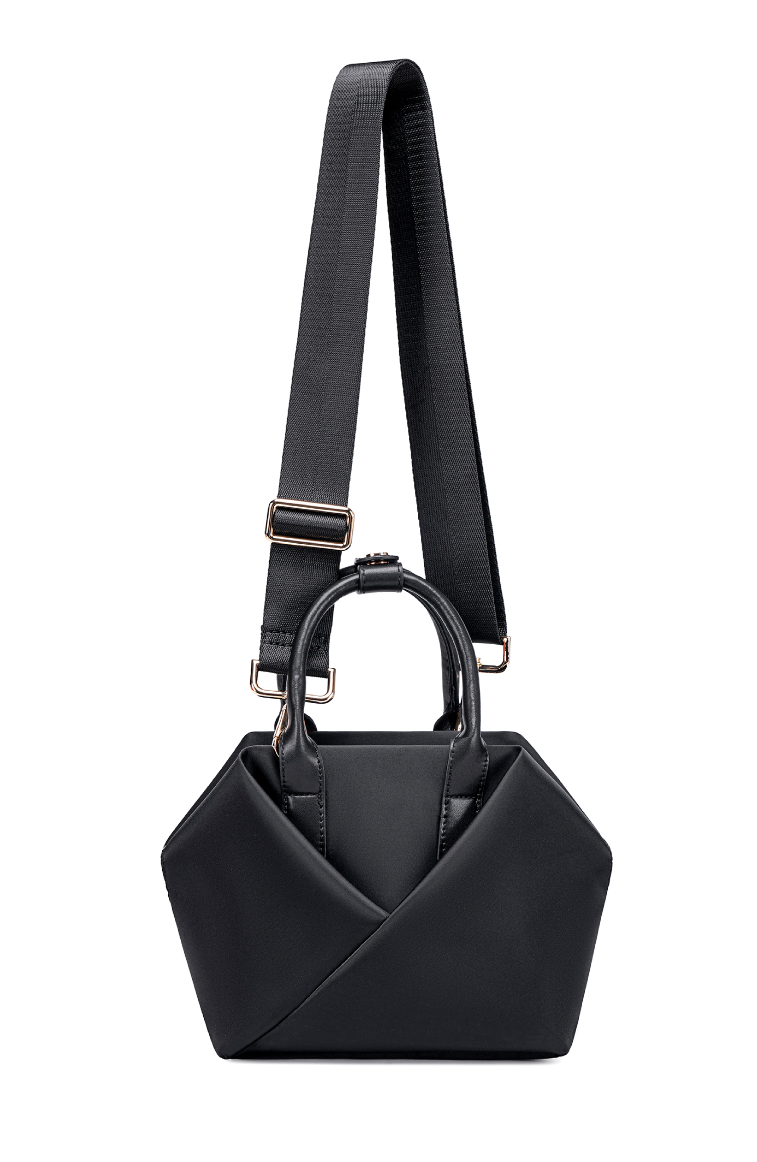 Lux and Nyx Small Origami Crossbody Tote and Handbag For Women, Alternate, color, Black + Gold