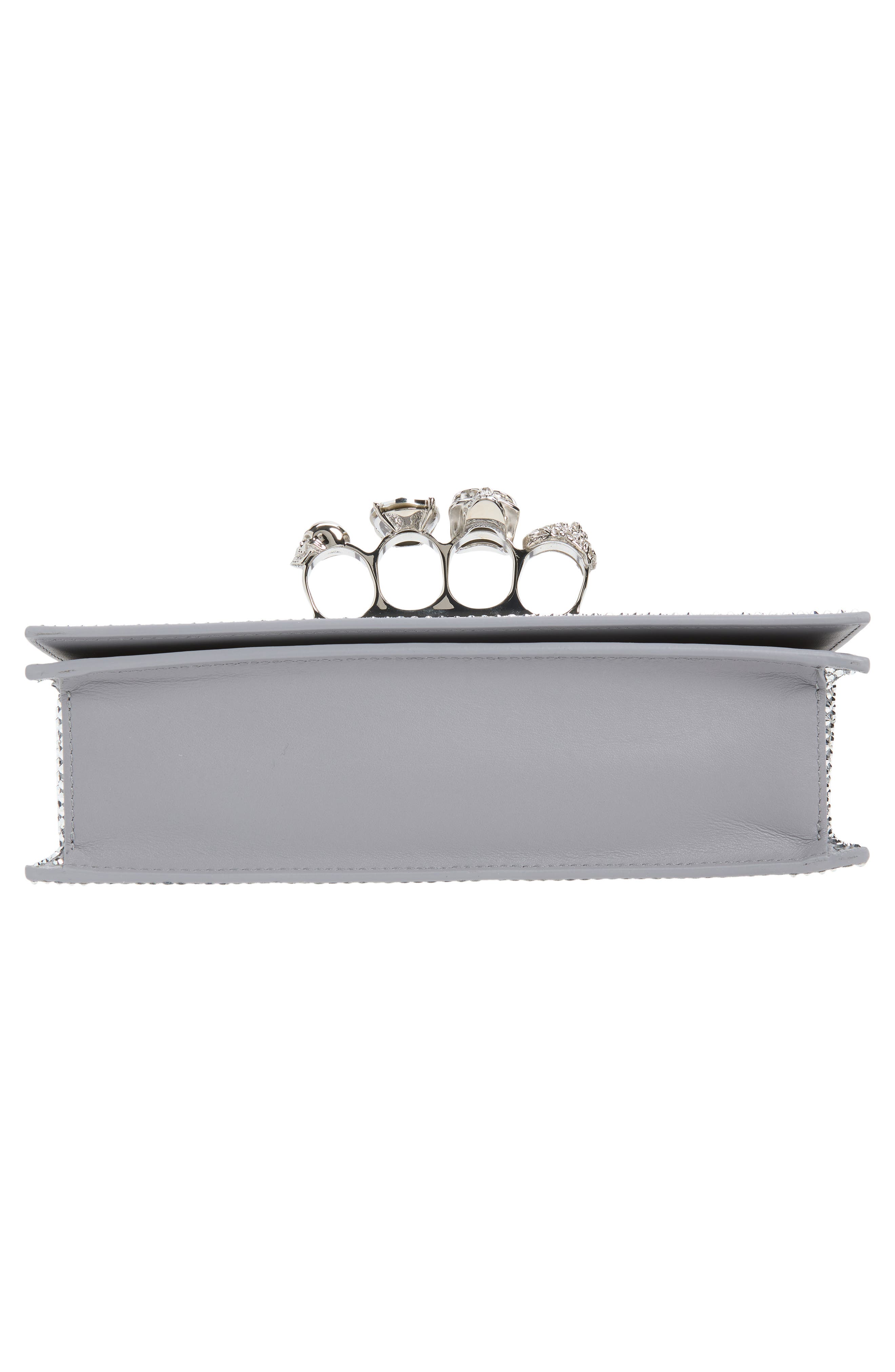 McQueen Mini Jeweled Shoulder Bag, Alternate, color, Lead