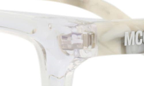 Alexander Mcqueen Mcqueen 51mm Rectangular Optical Glasses In Crystal White Transparent