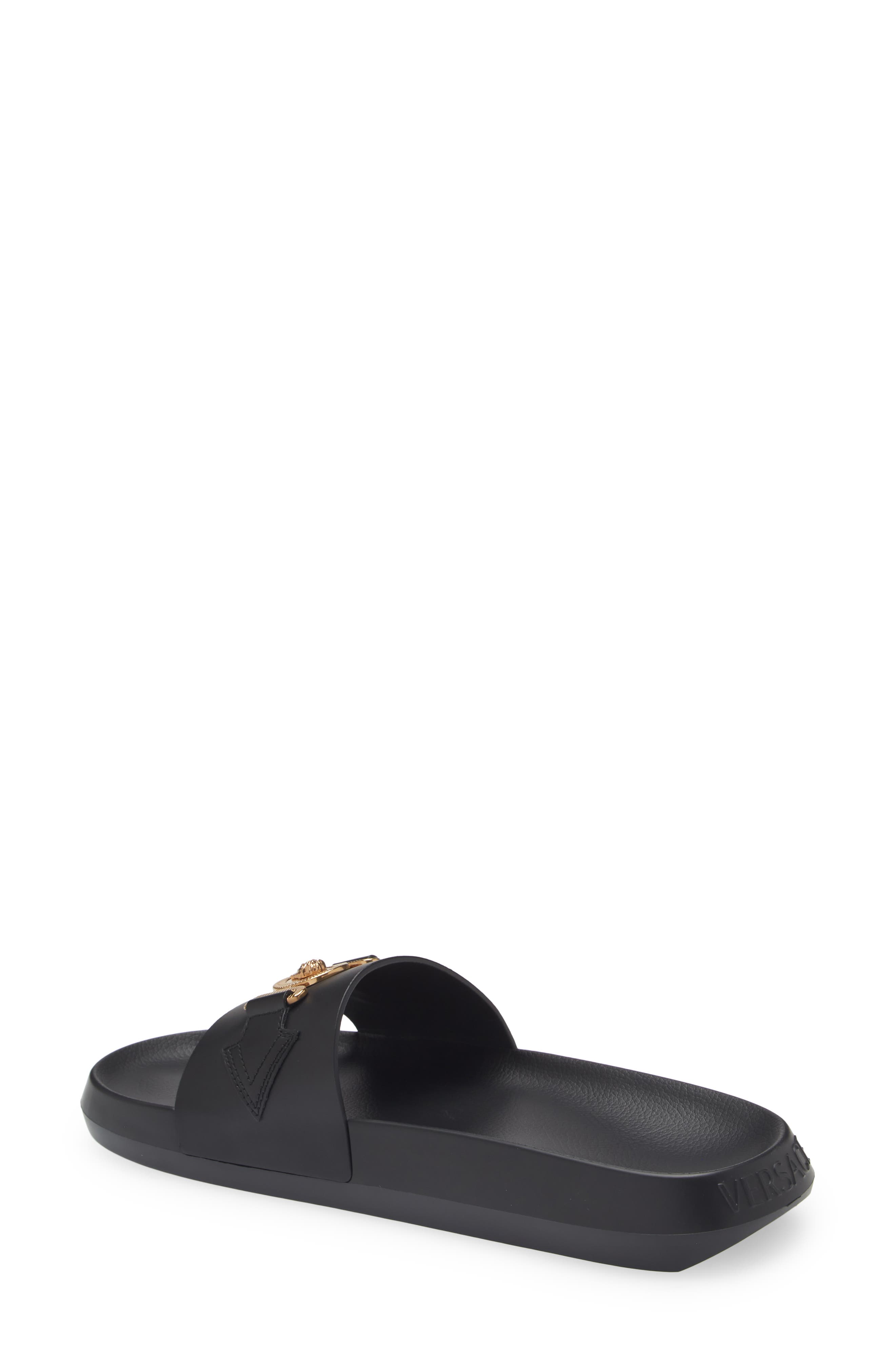 Versace Biggie Medusa Slide Sandal, Alternate, color, 