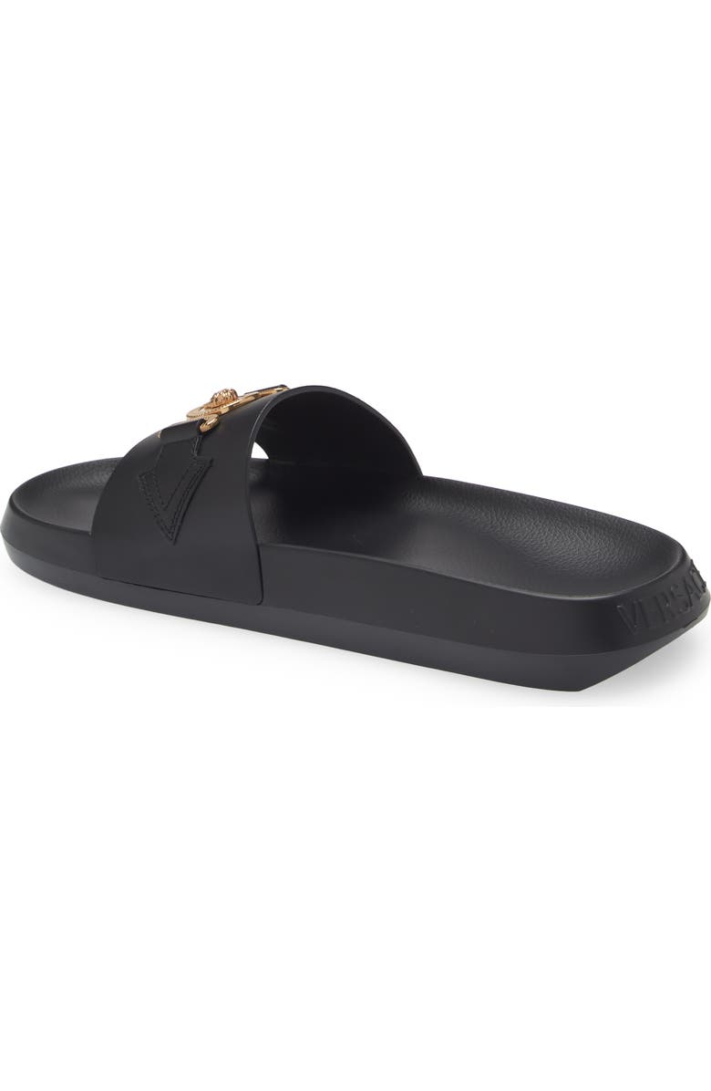 Versace Biggie Medusa Slide Sandal, Alternate, color, Black Gold
