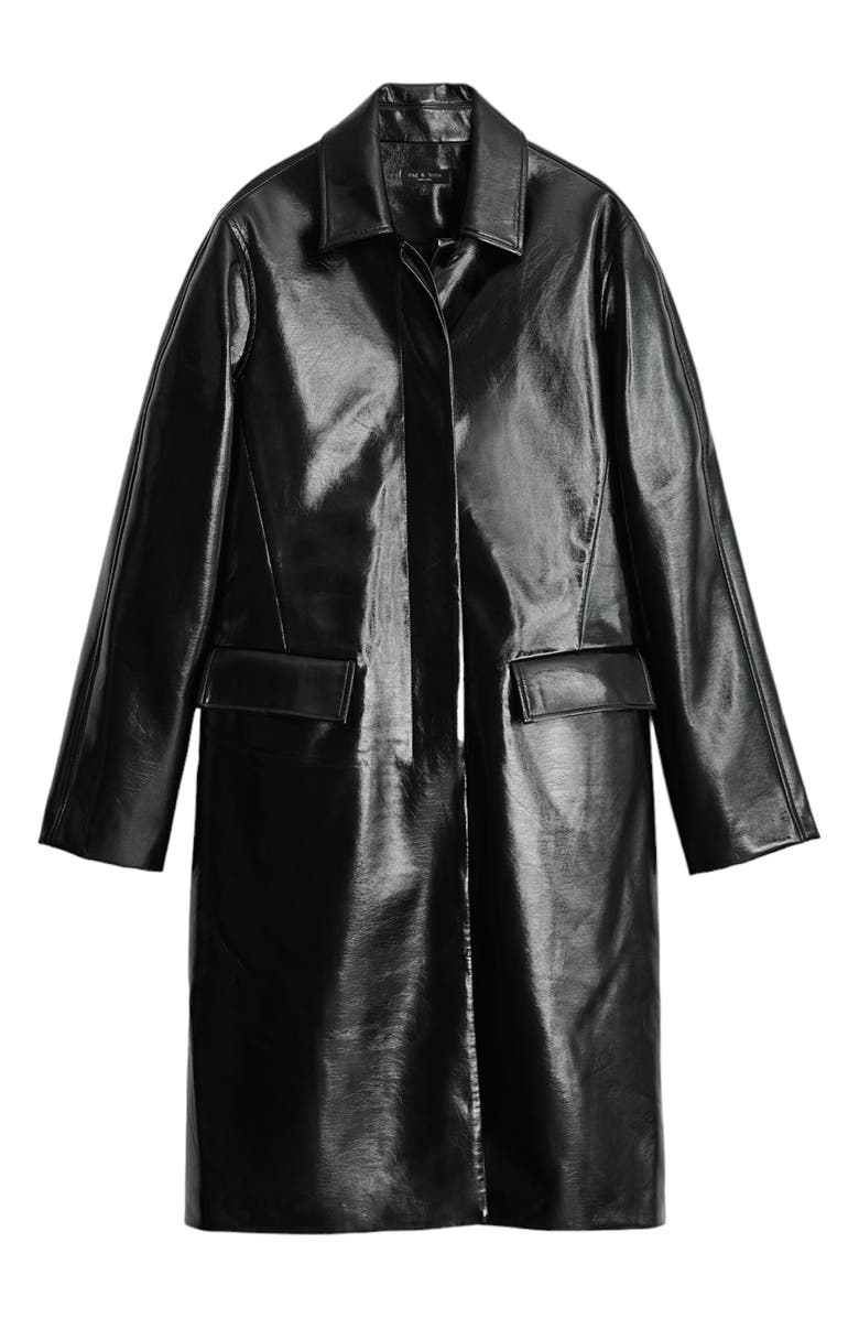 rag & bone Morin Faux Leather Coat, Alternate, color,