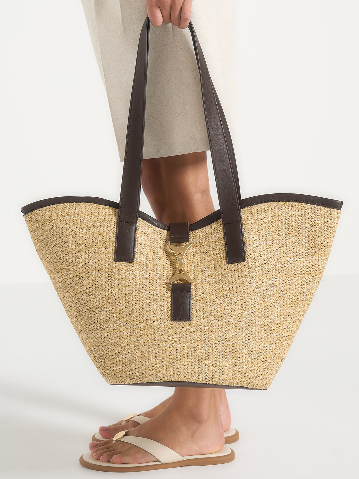 Emera Raffia Tote Bag, Alternate, color, Natural