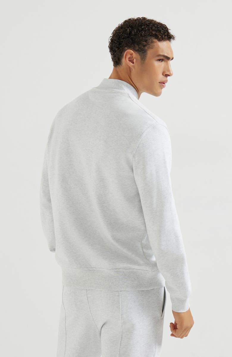 Brunello Cucinelli Sweatshirt with zipper, Alternate, color, Pearl Grey