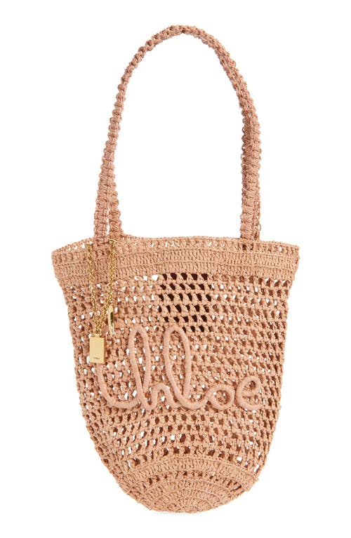 Chloé Small Summer Banana Crocheted Raffia Tote