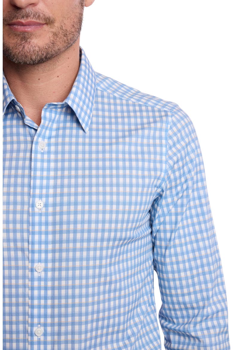 Parker Trim Fit Stretch Cotton Button-Up Shirt, Alternate, color, BLUE WHITE CHECK