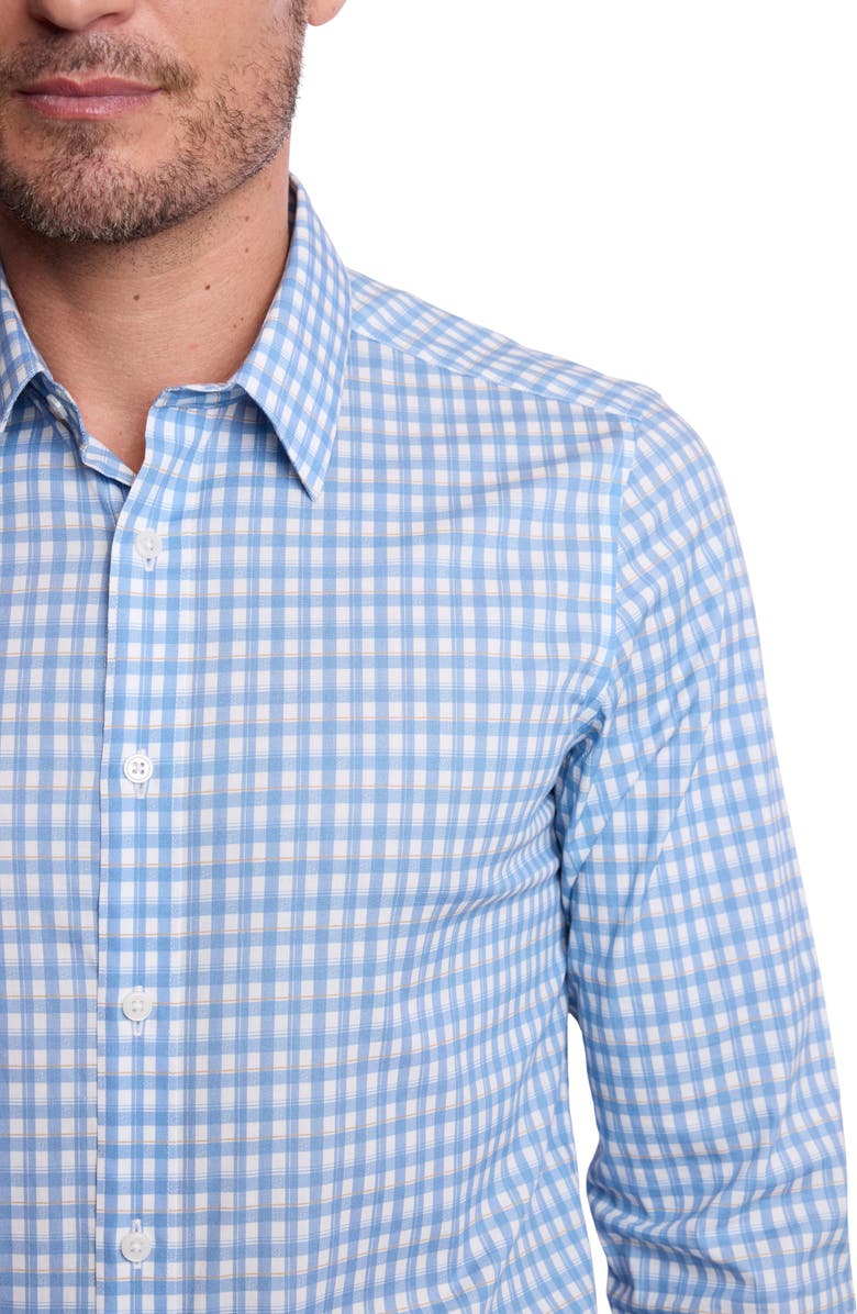 PAISLEY & GRAY Parker Trim Fit Stretch Cotton Button-Up Shirt, Alternate, color, Blue White Check