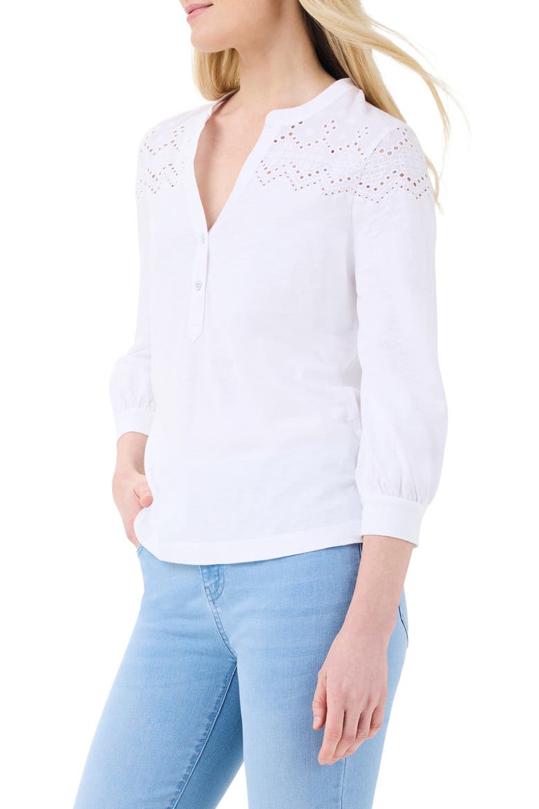 Cotton Eyelet Shirt, Alternate, color, PAPER WHITE