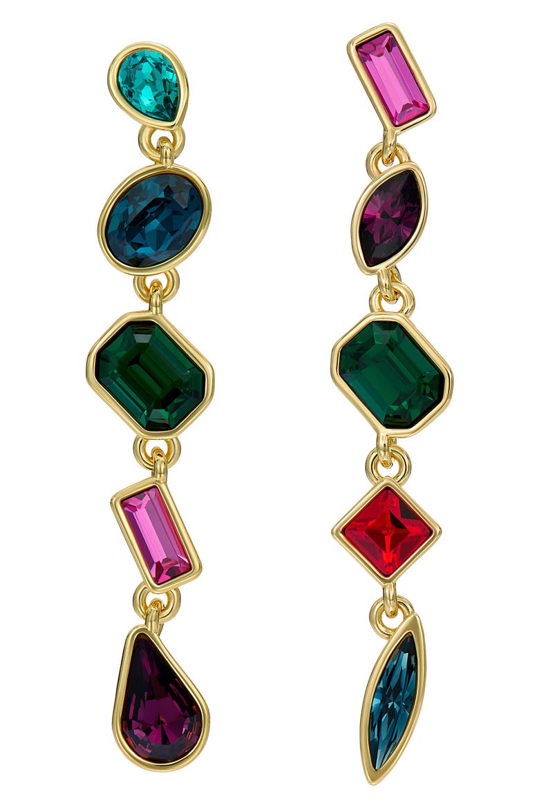 Julianna Crystal Drop Earrings, Alternate, color, GOLD TONE CRYSTAL MULTI
