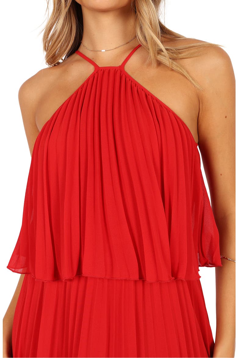 Gia Pleated Maxi Dress, Alternate, color, RED