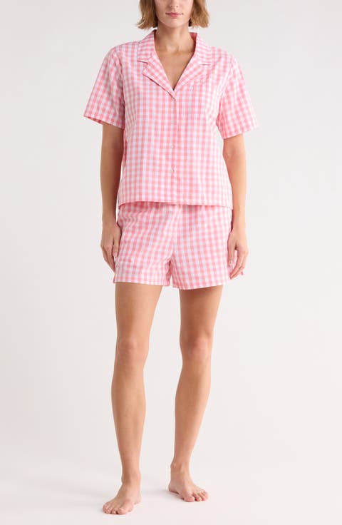 Cotton Short Sleeve Shirt & Shorts Pajamas
