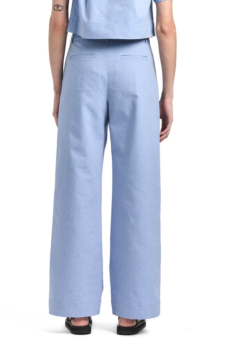 Derek Lam Felicity Pleated Tie Waist Wide Leg Pants, Alternate, color, Cloud Blue