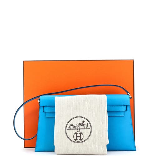 Pre-owned Hermes  Hermes Kelly Elan Shoulder Bag Chevre Chamkila In Blue