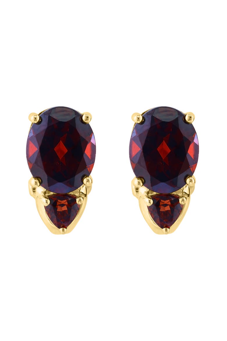 14K Yellow Gold Garnet Earrings, Main, color, 14K Gold