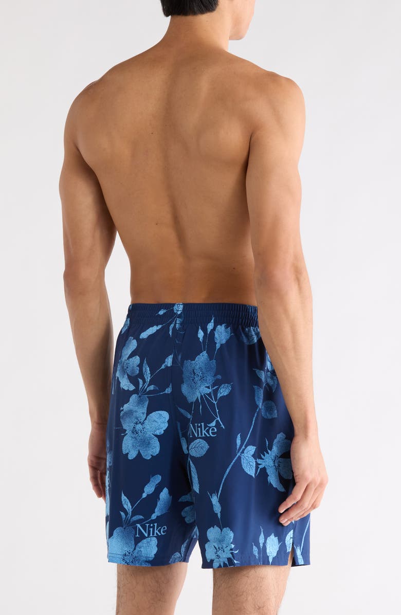 Nike Floral Swim Trunks, Alternate, color, Midnight Navy