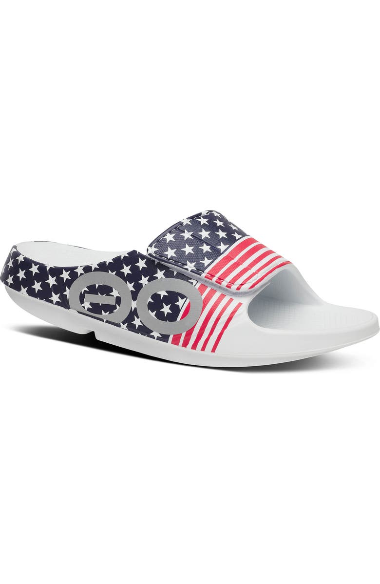 Oofos OOahh Sport Flex Slide Sandal, Main, color, Usa 26