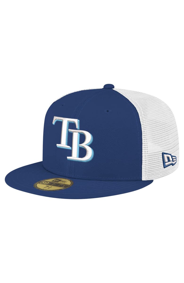 New Era Men's New Era Navy Tampa Bay Rays Team Color 59FIFTY Trucker Fitted Hat, Main, color, 
