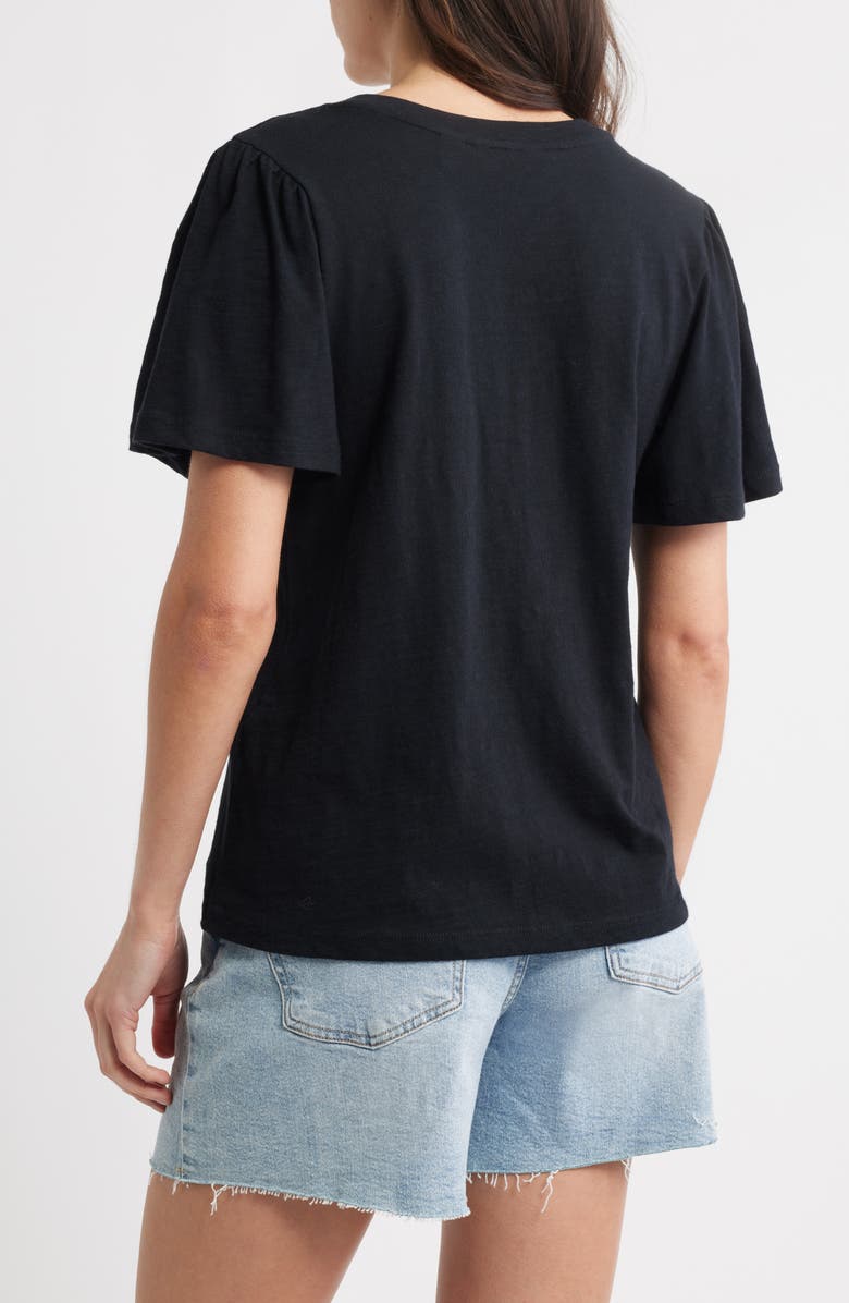 Caslon<sup>®</sup> Bell Sleeve V-Neck T-Shirt, Alternate, color, Black