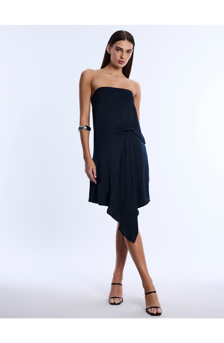 BCBGMAXAZRIA Strapless Drape Dress, Alternate, color, Midnight
