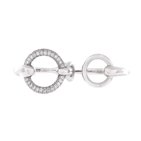 Filet d'Or Double Ring 18K White Gold with Diamonds Large