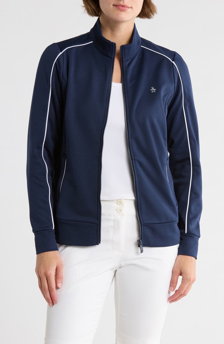 Original Penguin Mock Neck Full Zip Jacket, Main, color, 