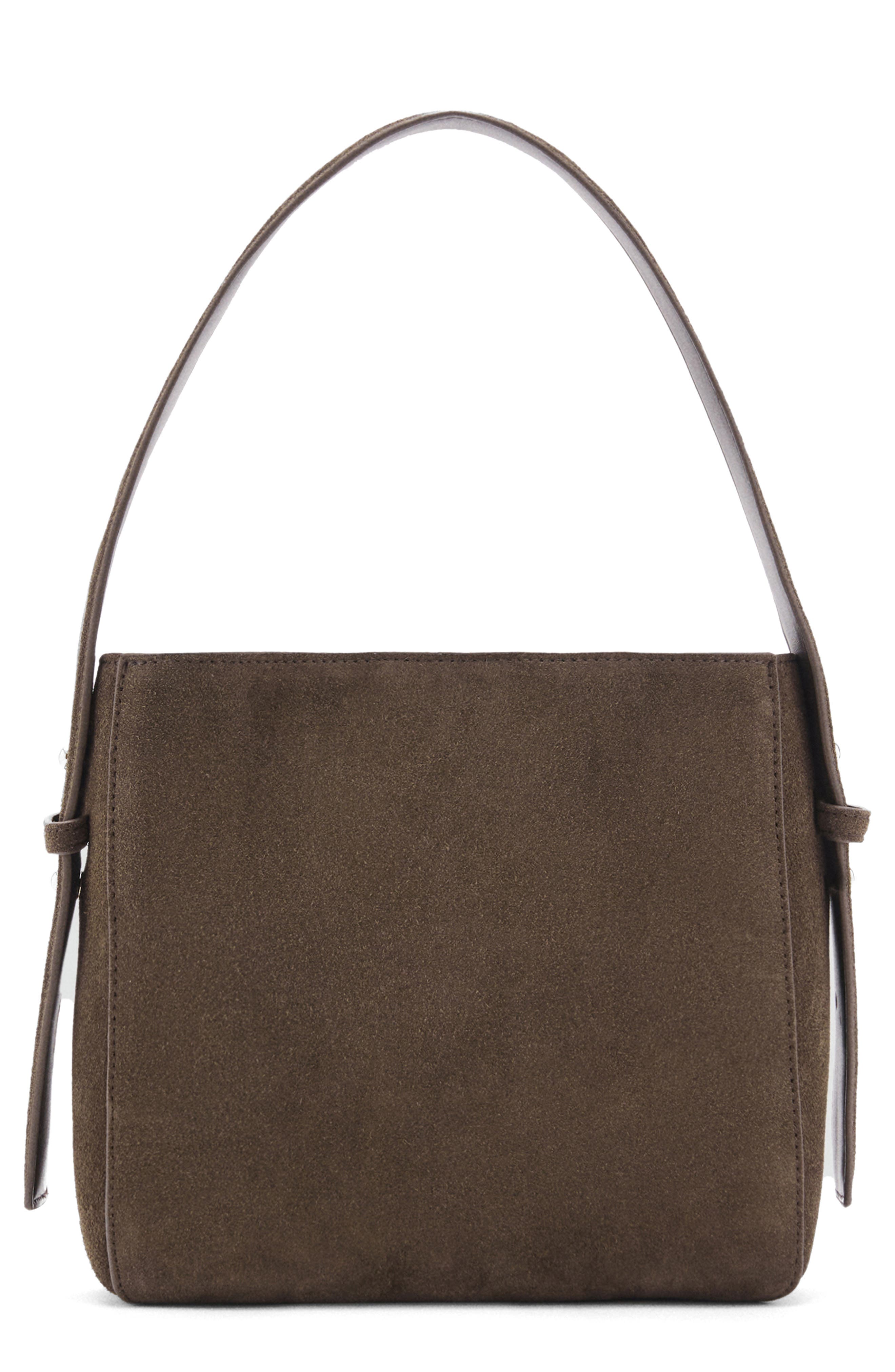 MANGO Suede Shoulder Bag, Main, color, 