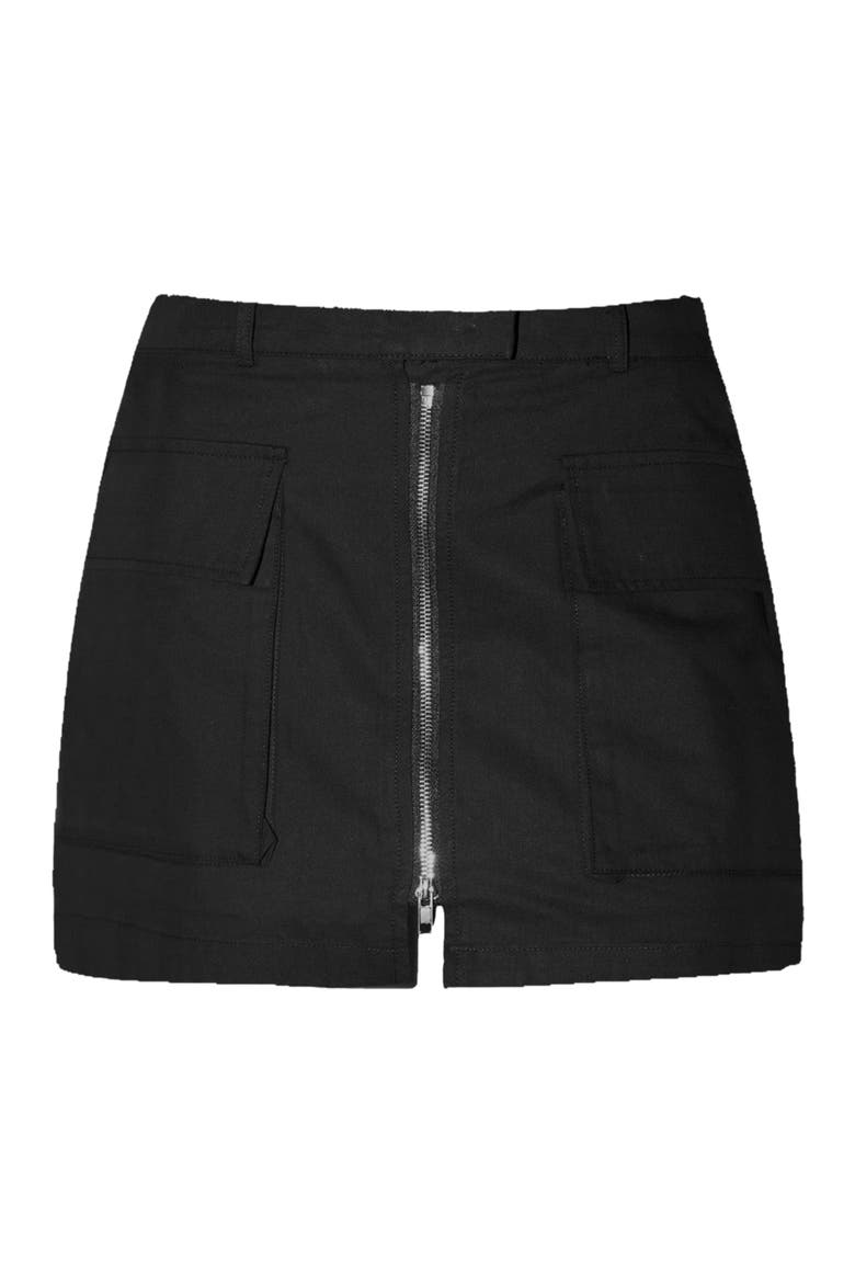 Blvck Zipped Skirt, Alternate, color, Black
