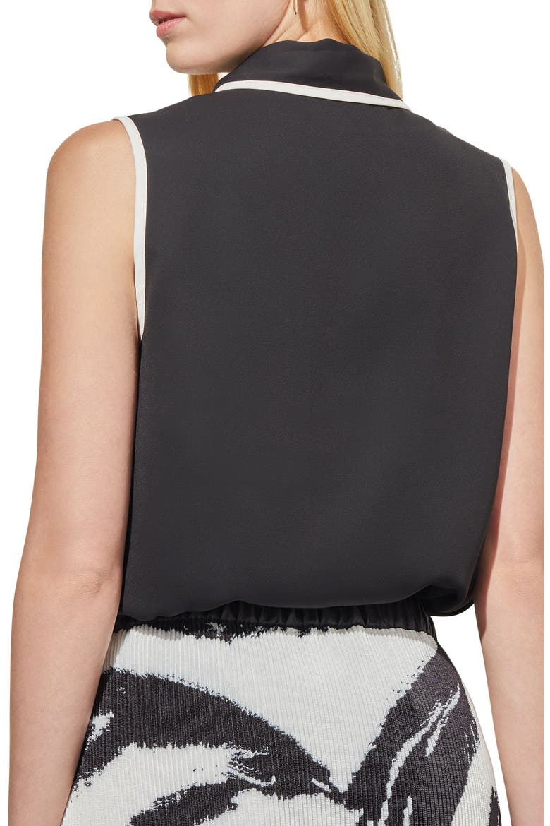 Tie Neck Sleeveless Top, Alternate, color, BLACK/WHITE
