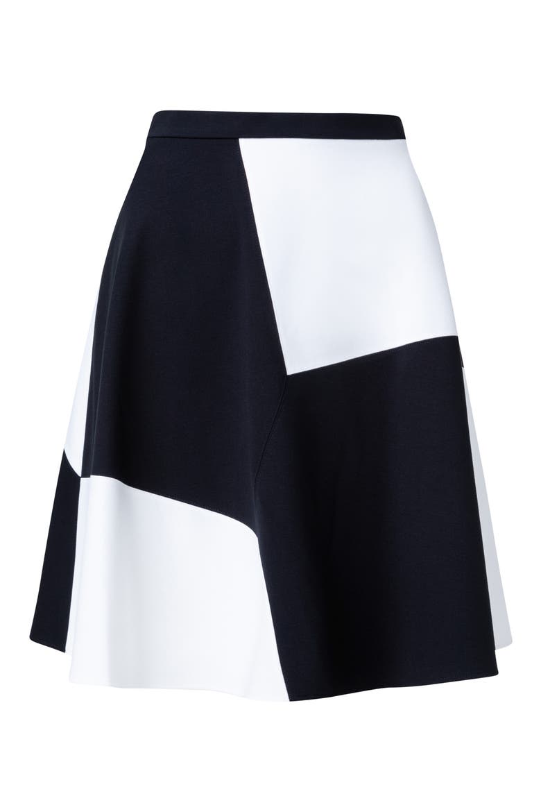 Kaleidoscope Colorblock Jersey A-Line Skirt, Alternate, color, 009 BLACK-CREAM