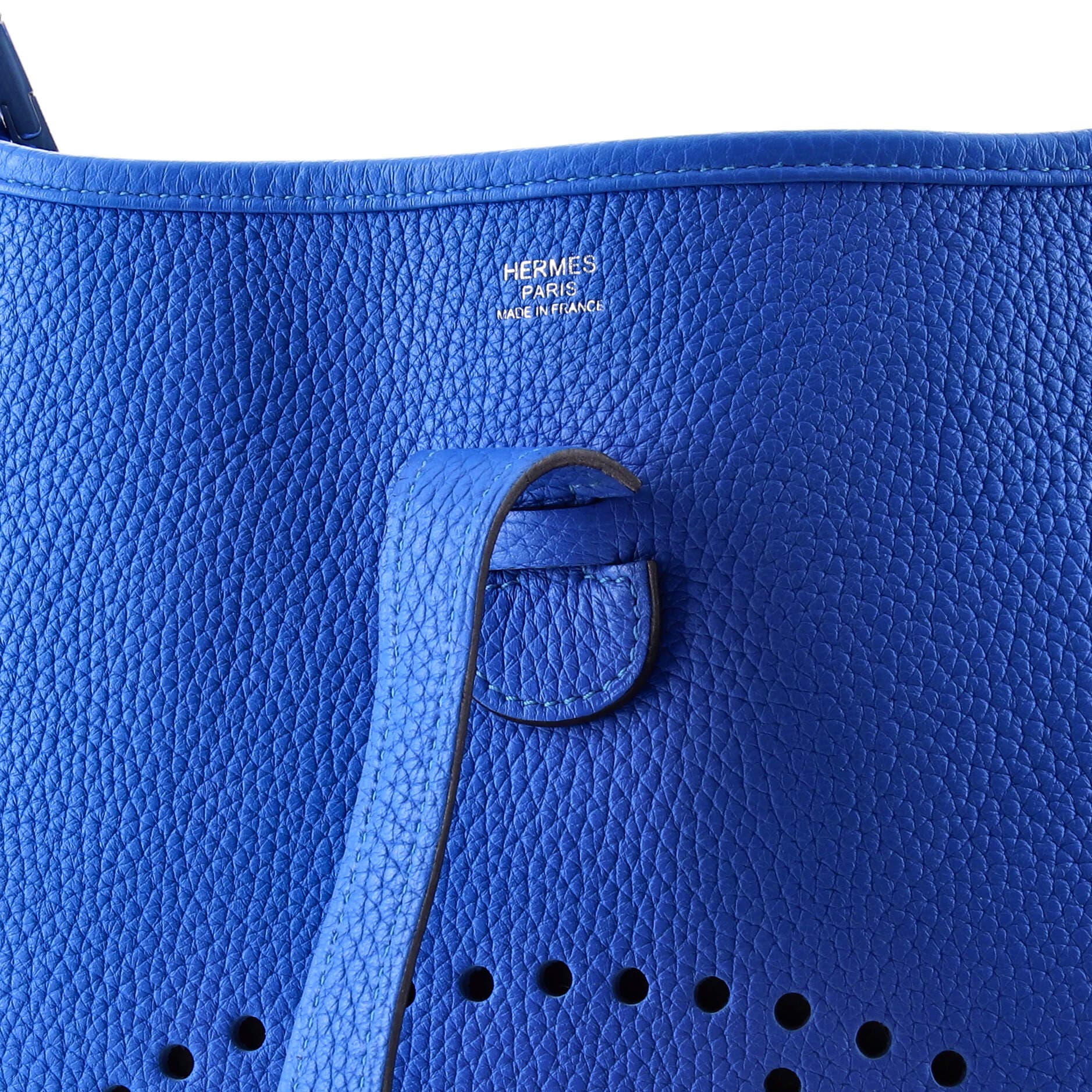 Pre-Owned Hermes Evelyne Bag Gen III Clemence PM, Alternate, color, Bleu Hydra
