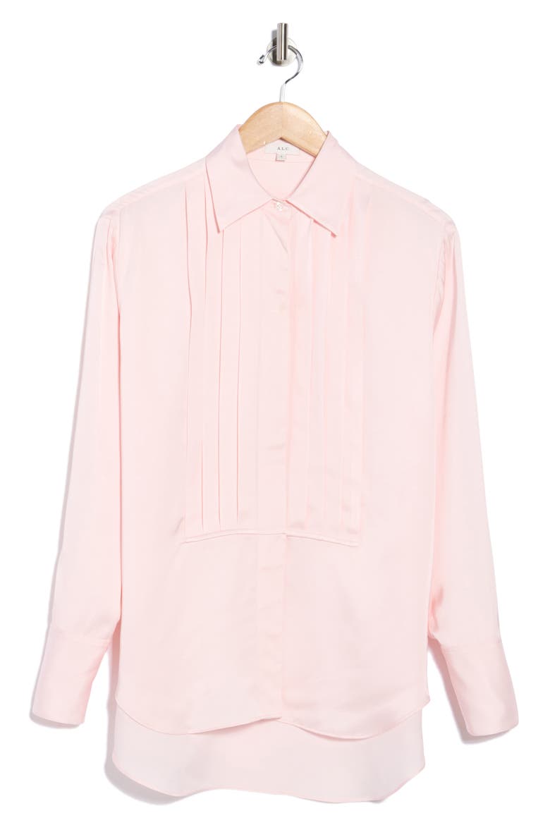 Camden Pleated Long Sleeve Button-Up Shirt, Alternate, color, MAUVE MOON