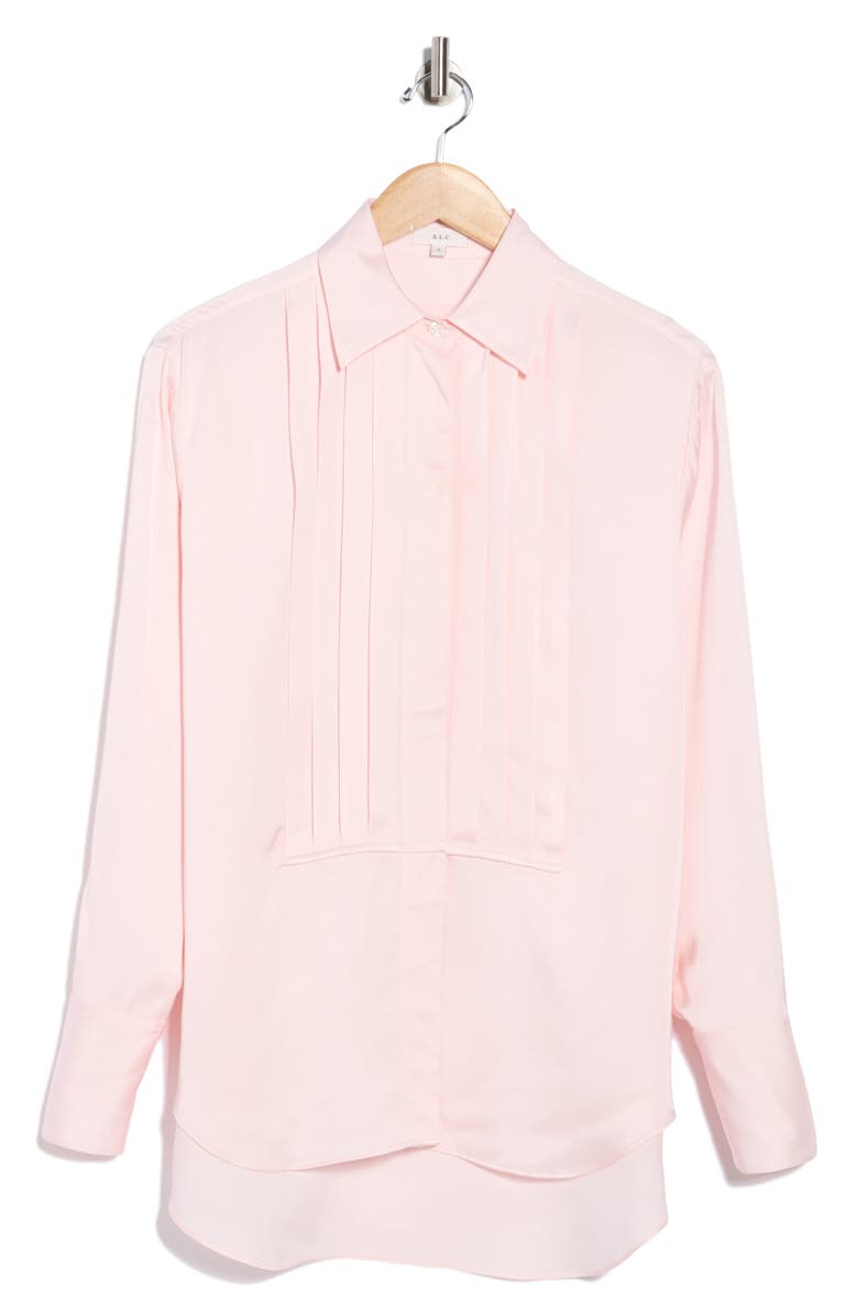 A.L.C. Camden Pleated Long Sleeve Button-Up Shirt, Alternate, color, Mauve Moon